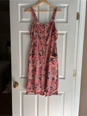 Xhilaration Dusty Pink Floral Smocked Sundress